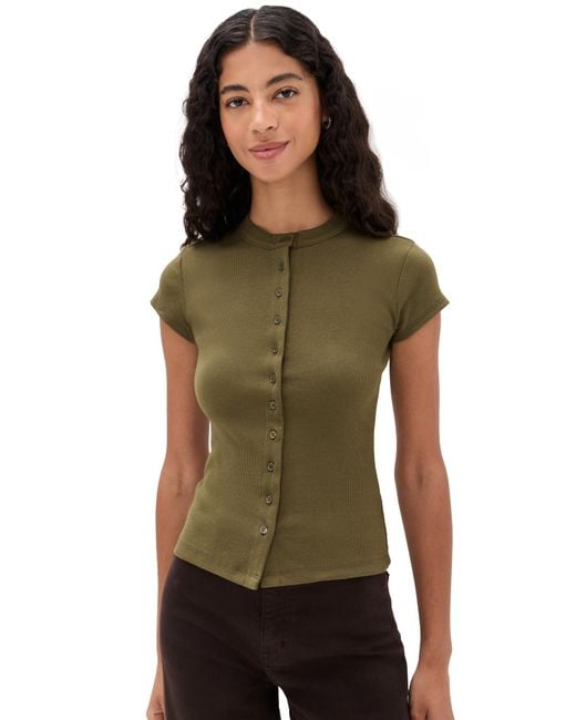 Reformation Green Raelynn Knit Top