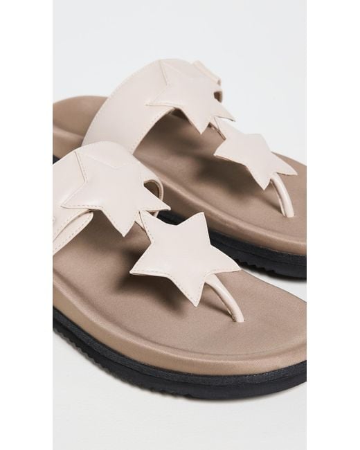Roam Black Star T-Strap Sandals
