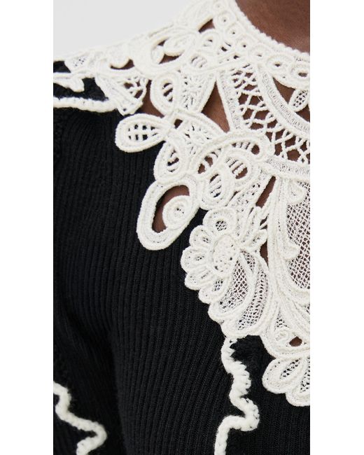 Sea Black Vania Lace Midi Knit Dress