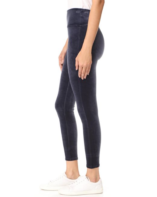Spanx Velvet Leggings in Blue | Lyst