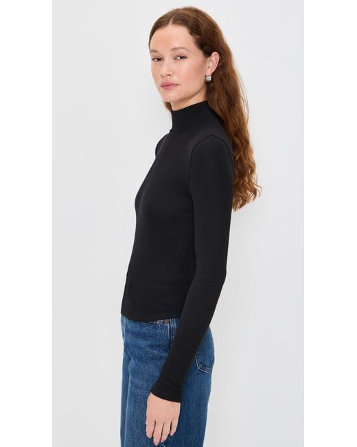 FRAME Black Rib Turtleneck