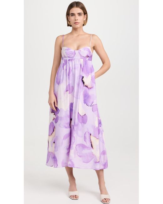 Bardot Purple Lenora Printed Midi Dress
