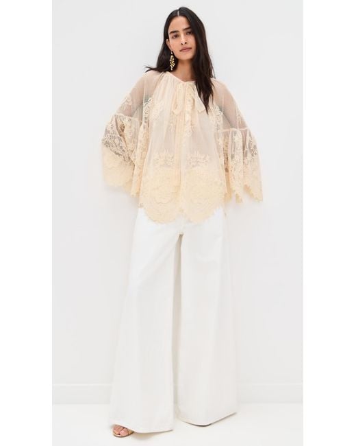 Zimmermann Natural Hypnotic Lace Blouse