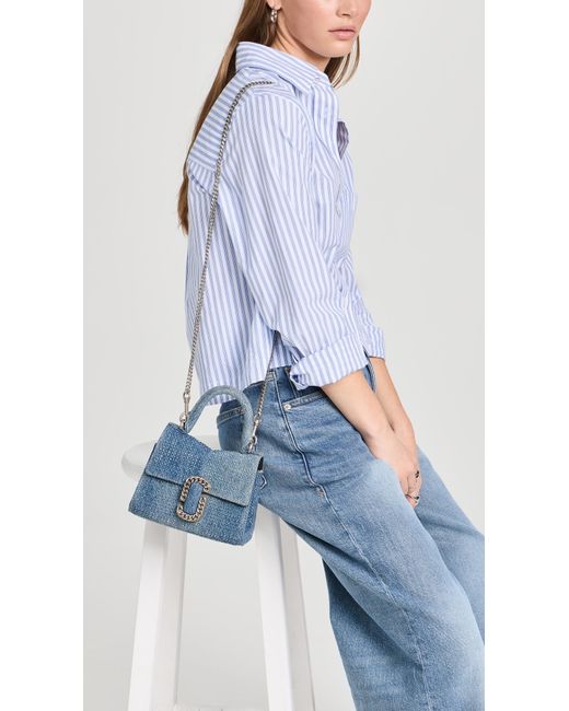 Marc by Marc Jacobs with crystal handles MARC JACOBS The Crystal Denim St. Marc Mini Top Handle  main image 3