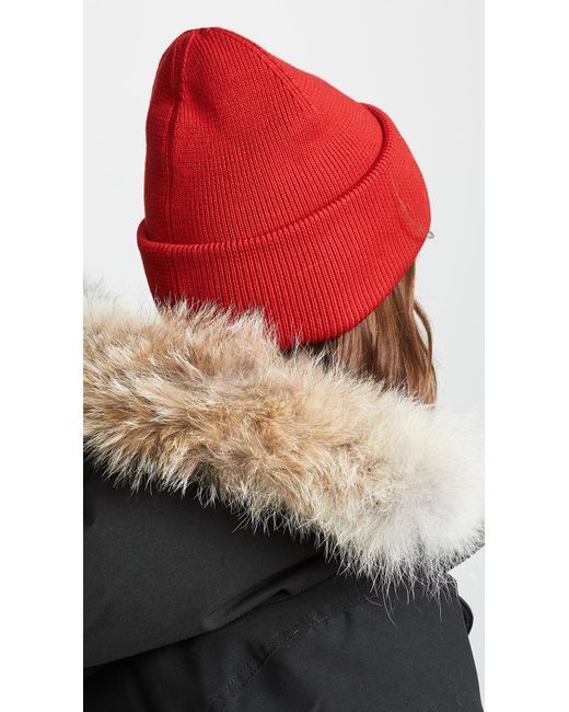 canada goose red beanie