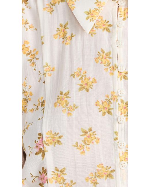 byTiMo White Bytio Cotton Slub Shirt Dress Flower Cobo