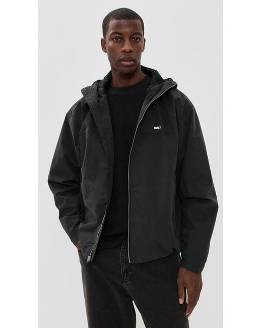 Obey Black Vista Nylon Technical Jacket for men