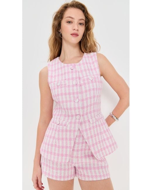 Endless Rose Pink Tweed Top Jacket
