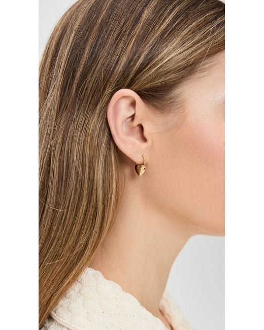 Gorjana White Heart Padlock Huggies