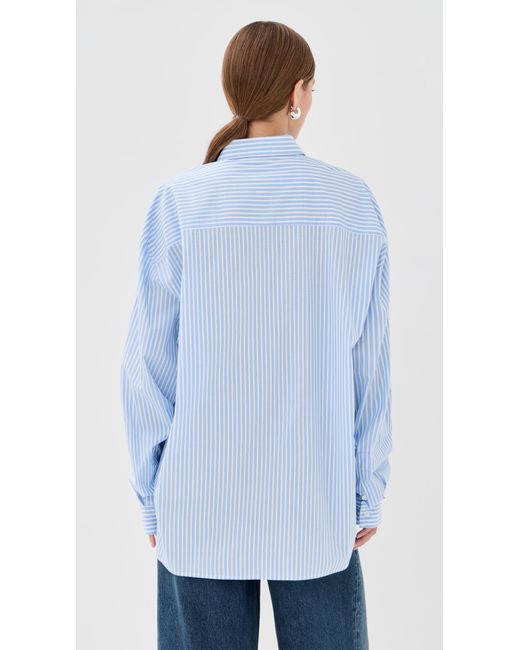 Stella Jean Blue Striped Button Down