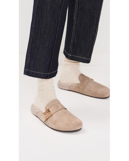 Tory Burch White Mellow Sherpa Mules