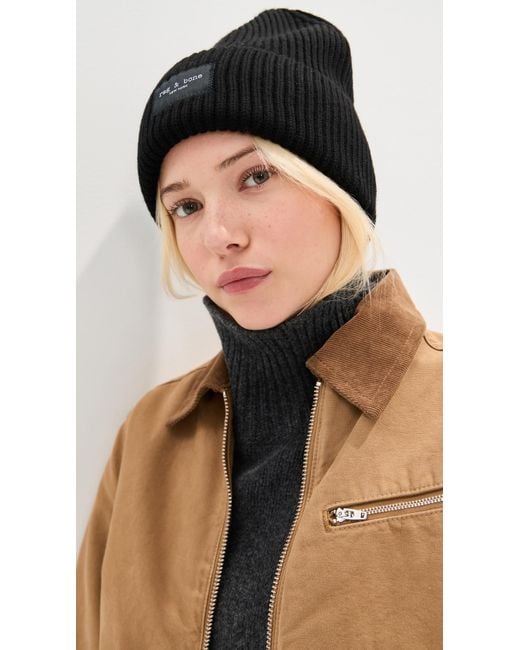 Rag & Bone Black Blake Beanie