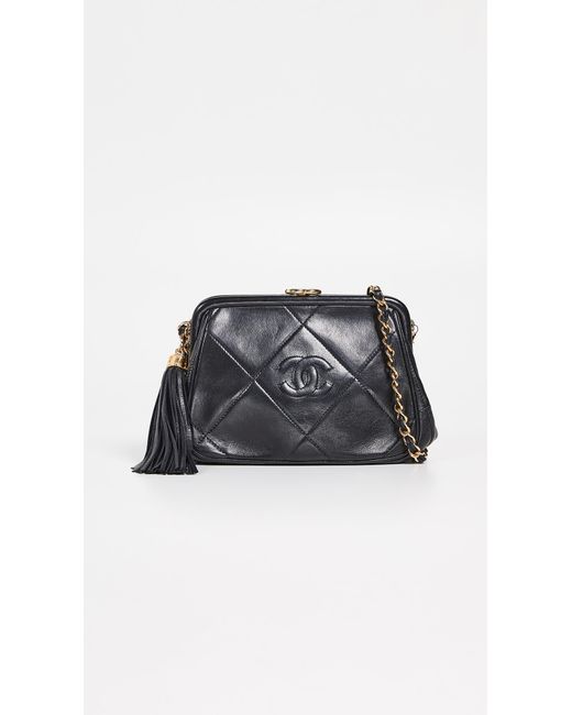 What Goes Around Comes Around Black Chanel Kiss Lock Mini Bag
