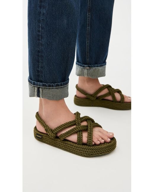 Bohonomad Green Bodrum Platform Sandals