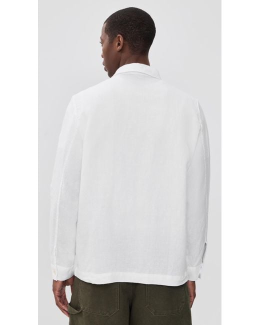 Vilebrequin White Corentin Linen Solid Overshirt for men