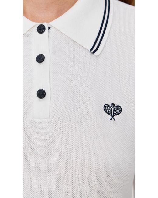 FRAME White The Long Sleeve Tennis Polo