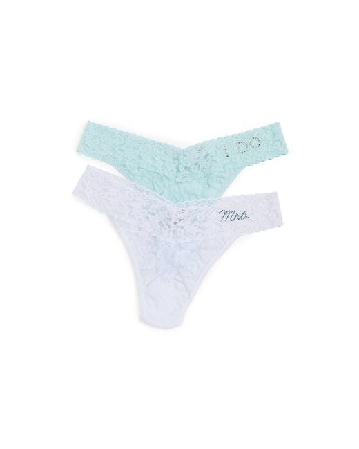 Hanky Panky Blue "I Do & Mrs Original Rise Thong Box Set