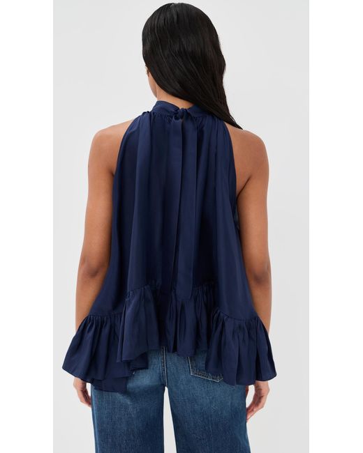 Azeeza Blue Plath Silk Top