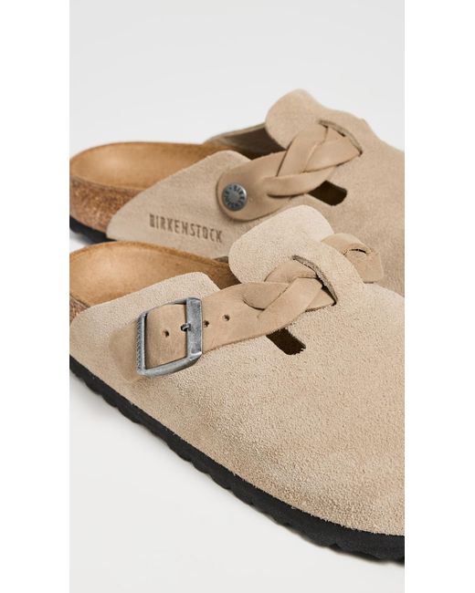 Birkenstock White Boston Braid Clogs