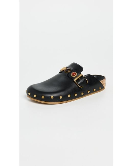 Veronica Beard Black Fern Charm Clogs