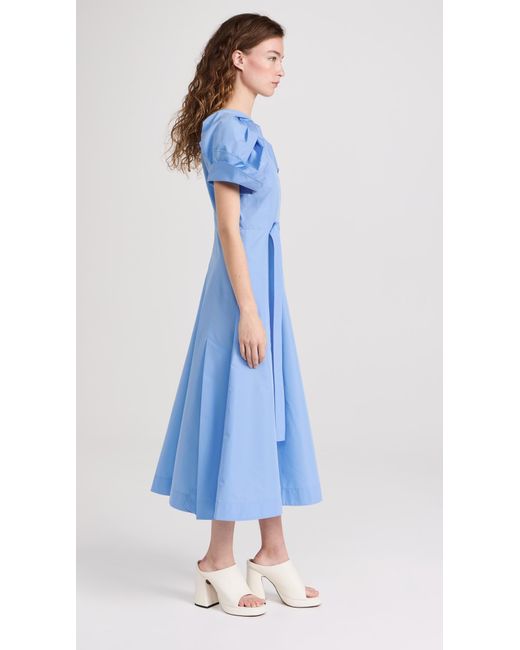 3.1 Phillip Lim Blue Collapsed Bloom Sleeve Belted Dress
