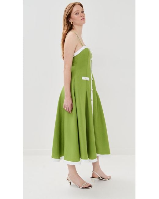 Jonathan Simkhai Cordelia Button Down Midi Dress in Green | Lyst Jonathan Simkhai Cordelia Button Down Midi Dress in Green | Lyst