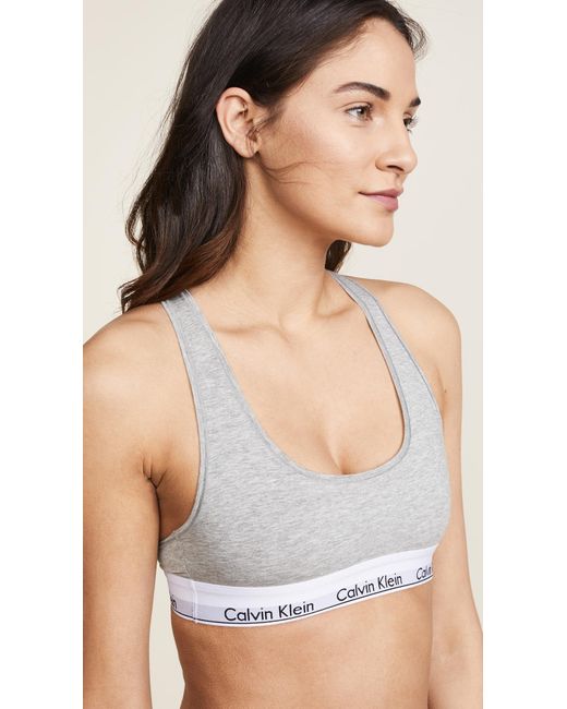 Calvin Klein Womens Modern Cotton Unlined Triangle Crossback Bralette