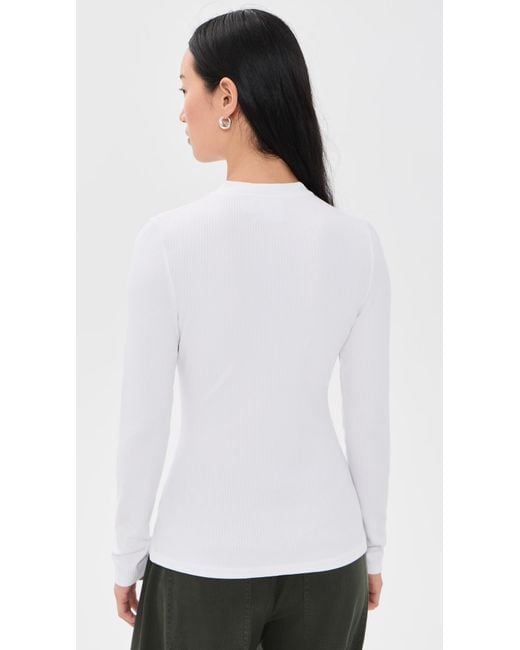 ALIGNE White Daphne Ribbed Top