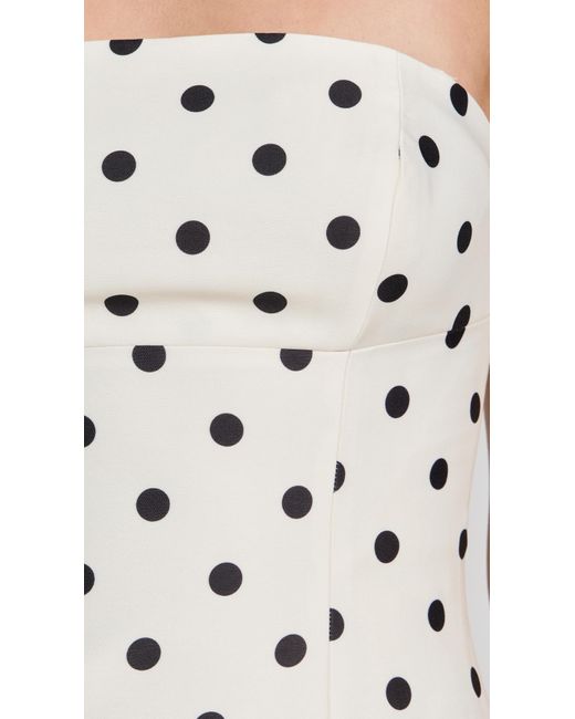 Self-Portrait Polka Dot Taffeta Midi Dress in White | Lyst