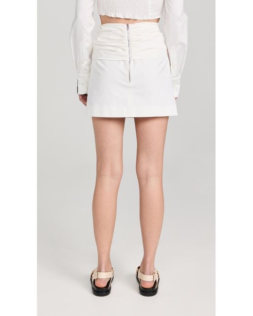 ROKH White Twist Front Miniskirt