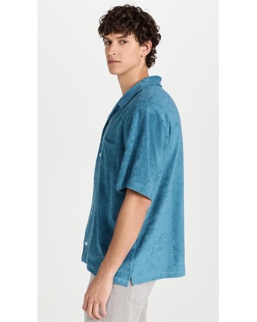 Howlin' By Morrison Blue Cocktail Towel Shirt for men