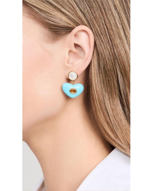 Lizzie Fortunato Blue Enamored Earrings In