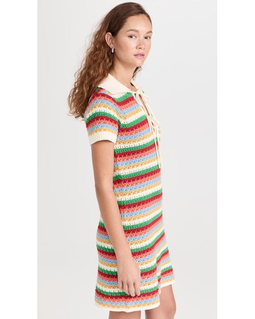 Kitri Multicolor Ridey Uti Triped Crochet Knit Ini Dre Bue Uti
