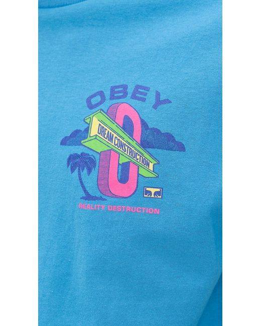 Obey Blue Dream Construction Tee for men