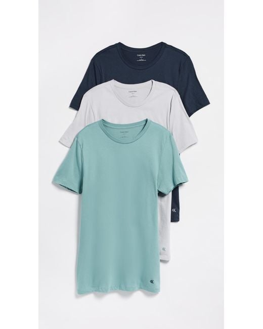 Calvin Klein Blue Cotton Classics 3-pack Undershirt for men