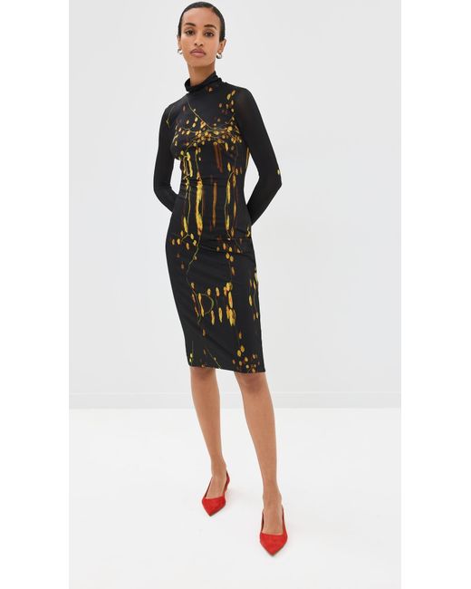 Prabal Gurung Black Long Sleeve Turtleneck Dress