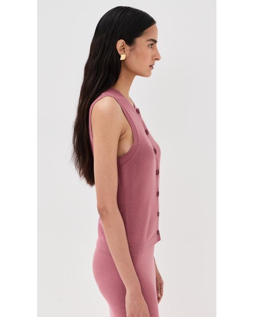 SABLYN Red Mia Button Through Tank