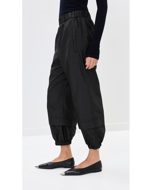 Tibi Black Crispy Nylon Pull On Joggers