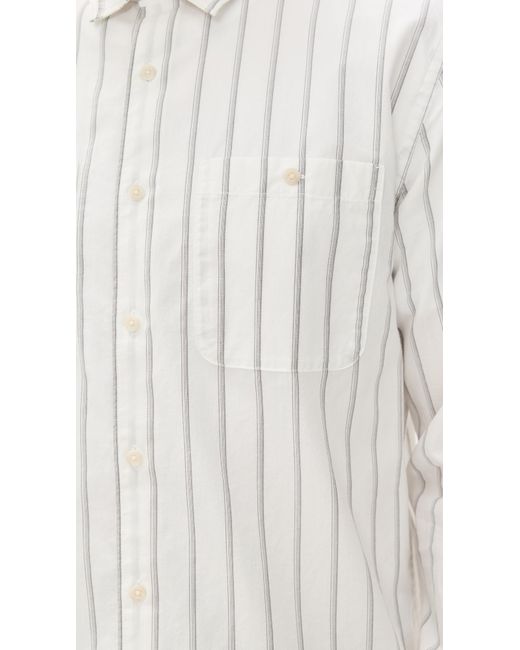 Vince White Port Stripe Double Pocket Shirt for men