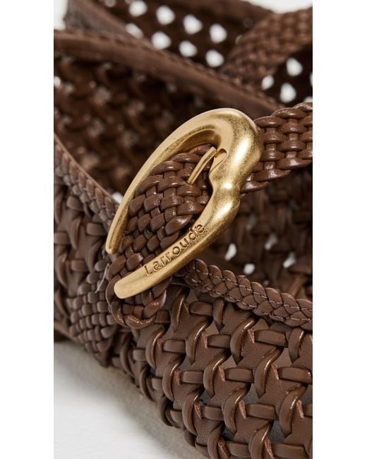 Larroude Brown Verona Macrame Flats
