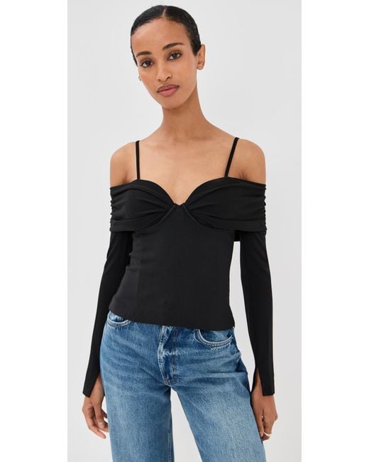 Jonathan Simkhai Black Hazel Top