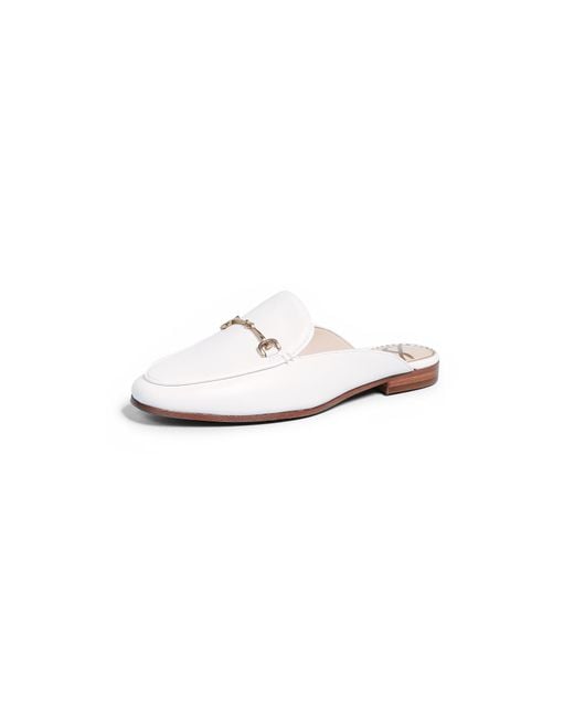 Sam Edelman White Linnie Flat Mules