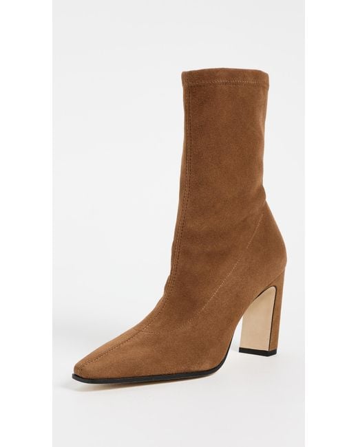 Stuart Weitzman Brown Stassi Stretch Booties