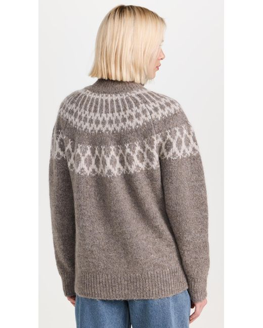 Alex Mill Brown Emmie Fairisle Cardigan