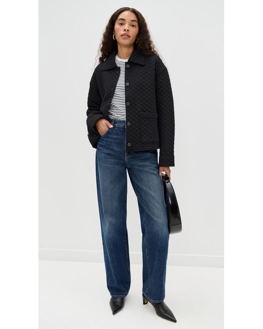 Vince Black Quilted Collared Jacket