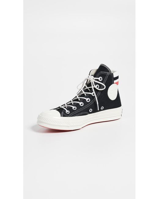 Converse Chuck 70 Retro Stripe High Top Sneakers in Black | Lyst