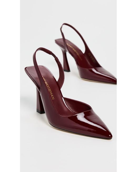 Stuart Weitzman Brown Vinnie 85Mm Dorsay Slingback Pumps