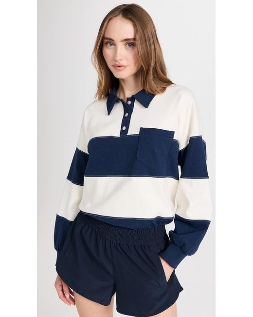 MWL by Madewell Blue Striped Rugby Polo Shirt