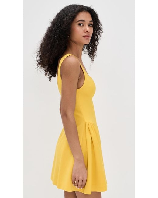 Alice + Olivia Yellow Vera Fit And Flare Mini Dress