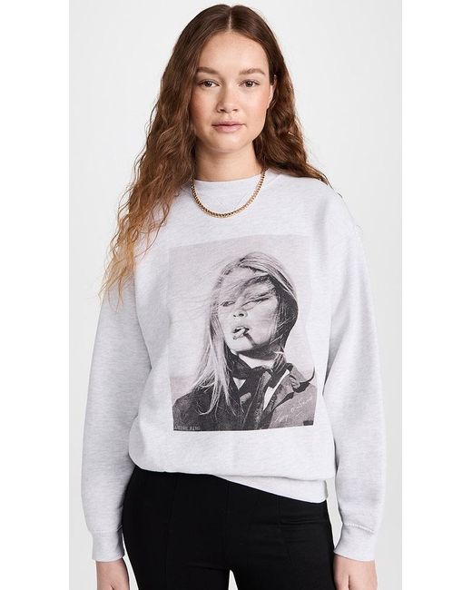 Anine Bing White Ramona Sweatshirt Ab X To X Brigitte Bardot